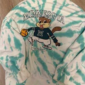 H&M Green and White Tie-Dye Sweatshirt